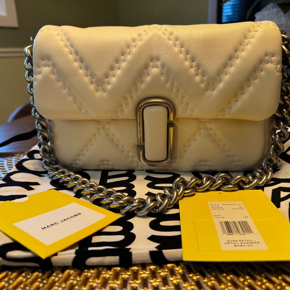 Marc Jacobs quilted leather bag white silver hardware